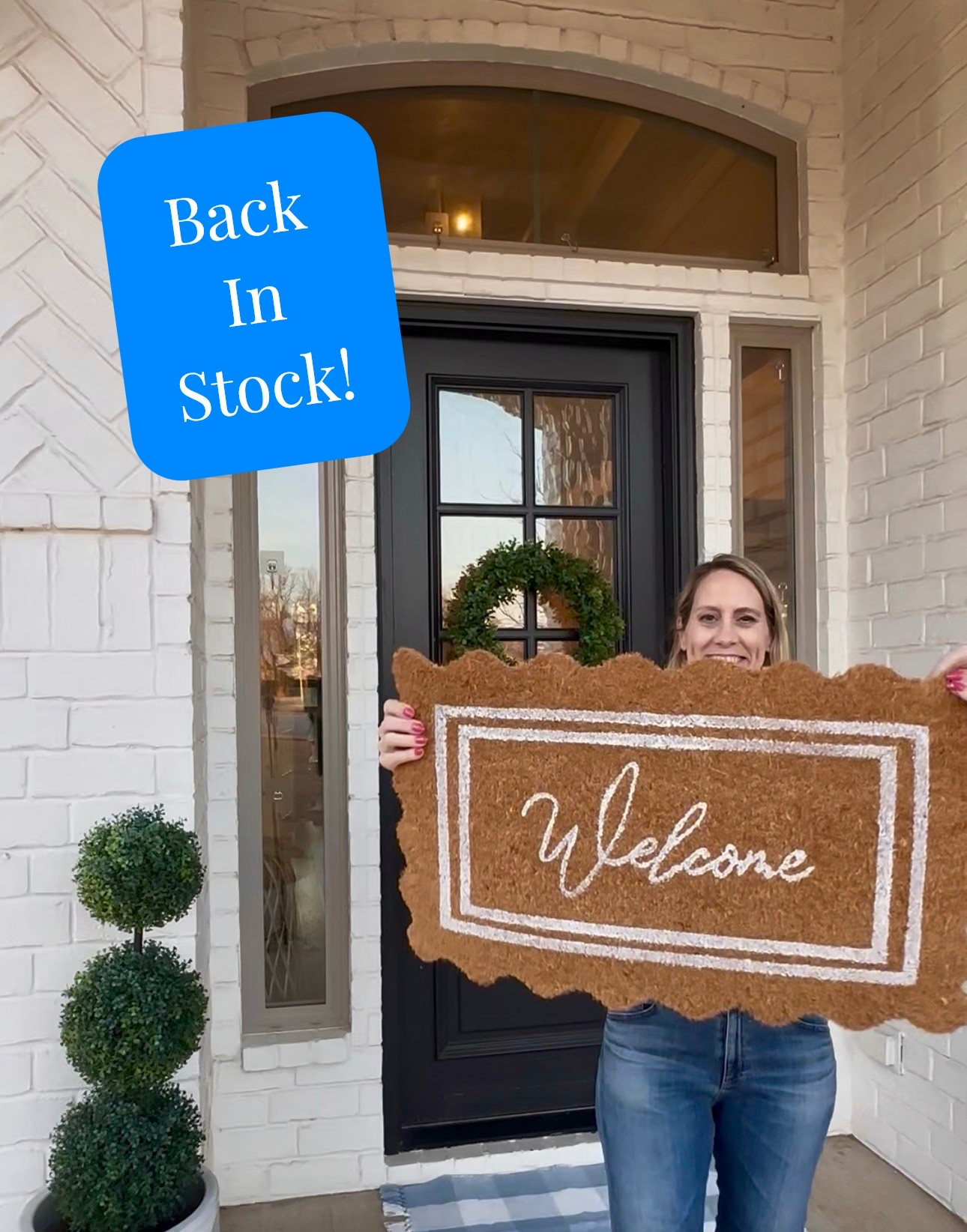 Cute scalloped Coir Welcome Doormat BACK IN STOCK!

#LTKHome #LTKU #LTKSaleAlert