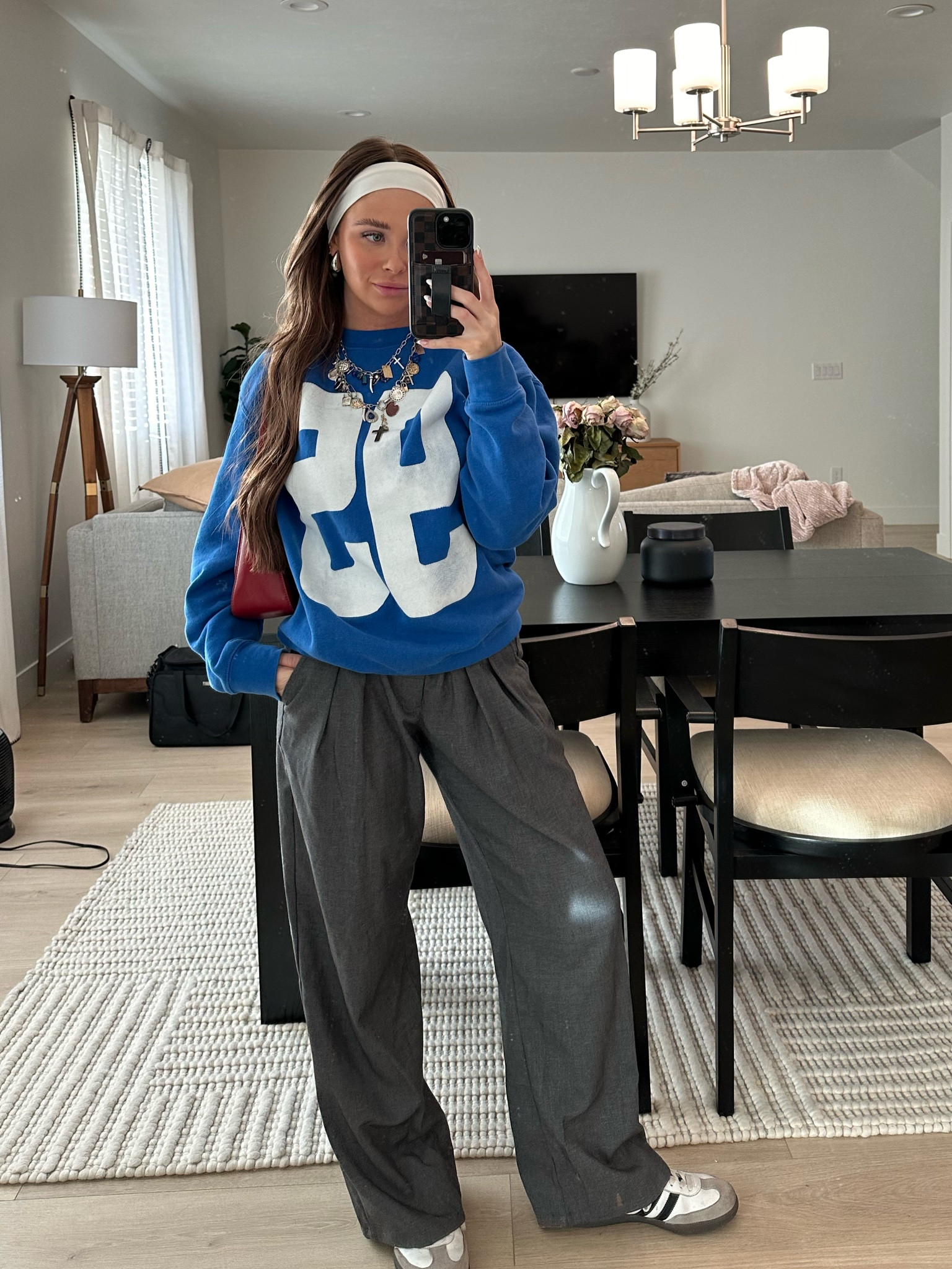 Crewneck is Matchbox Clothing, Trousers are old Urban Outfitters but the pair linked is almost identicall