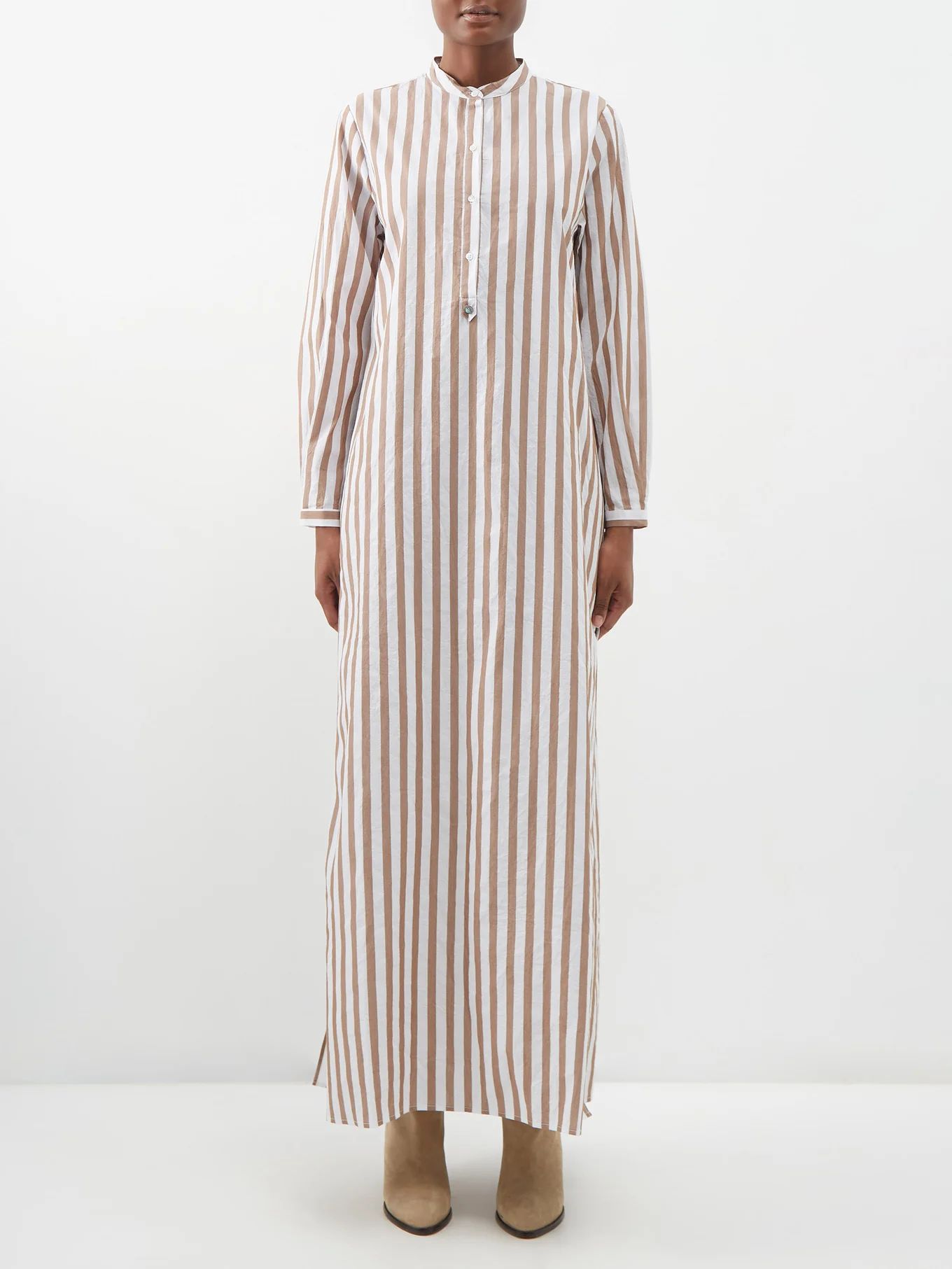 Valery stand-collar striped cotton maxi dress | Fortela | Matches (US)