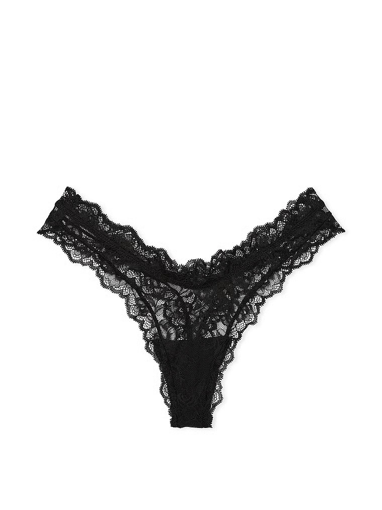 Buy Rose Lace High-Leg Thong Panty, Black - Order Panties online - Victoria's Secret US | Victoria's Secret (US / CA )