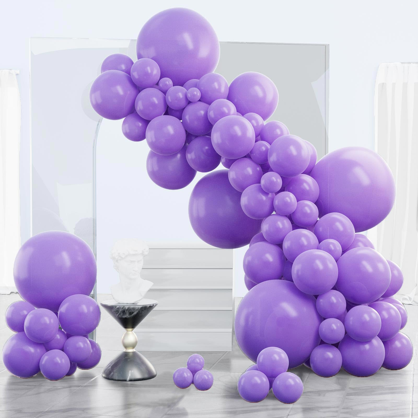 PartyWoo Purple Balloons 140 pcs Different Sizes of 18 12 10 5 Inch Light Purple Lavender Lilac B... | Amazon (US)