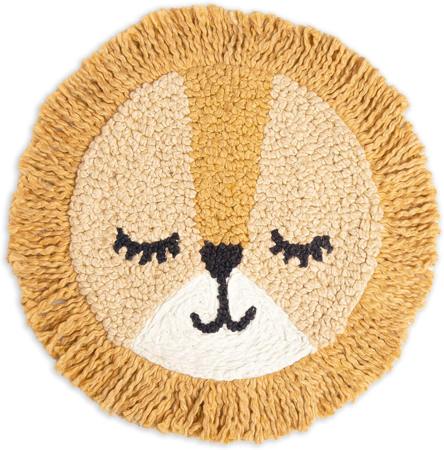 Crane Baby Safari Lion Pillow Nursery Decor, Decorative Round Animal Pillow for Nursery and Toddl... | Amazon (US)