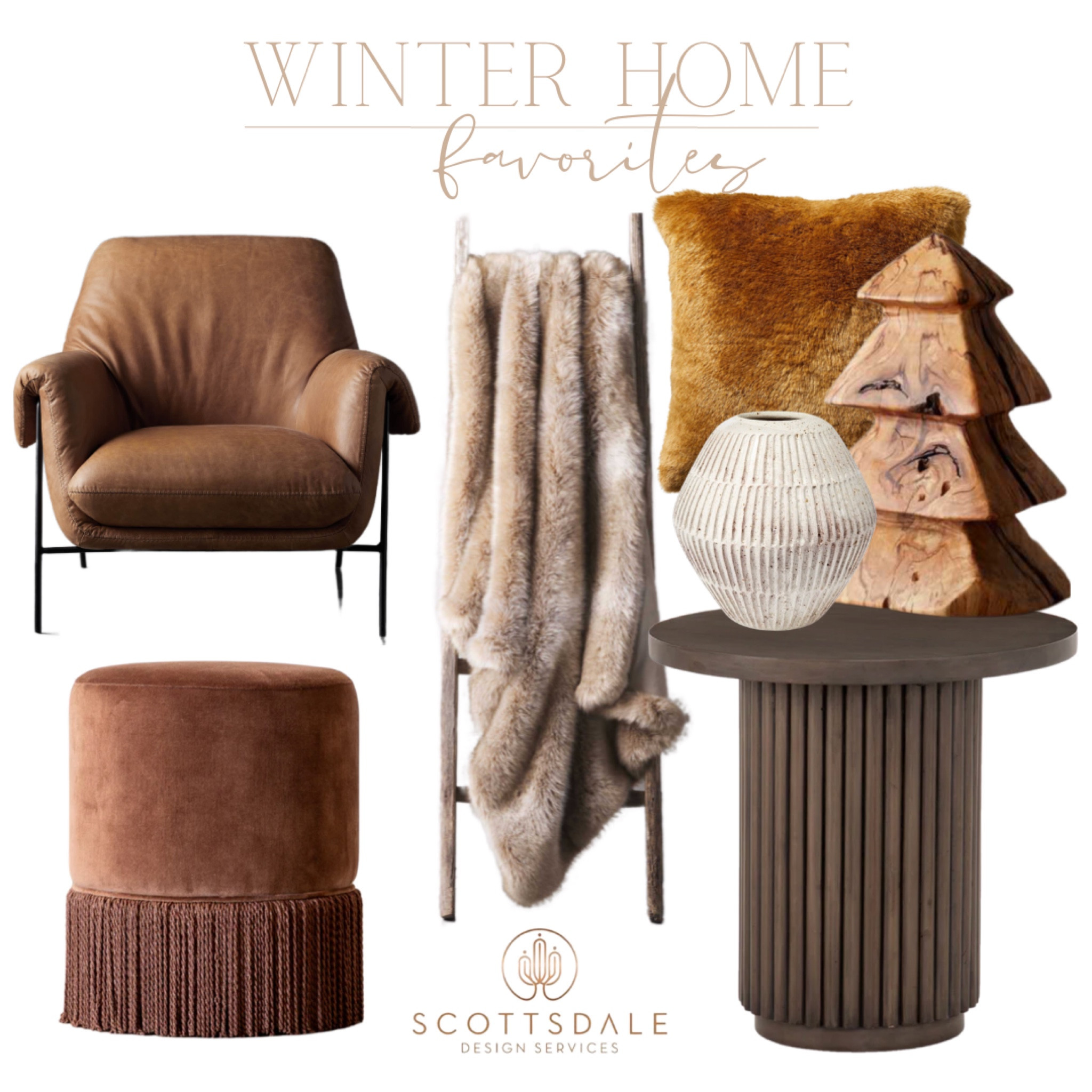 Cozy winter home finds🤎

Leather chair, side table, faux fur throw, accent table, vase, faux fur pillow, fringe ottoman, wooden tree

#LTKfamily #LTKhome
