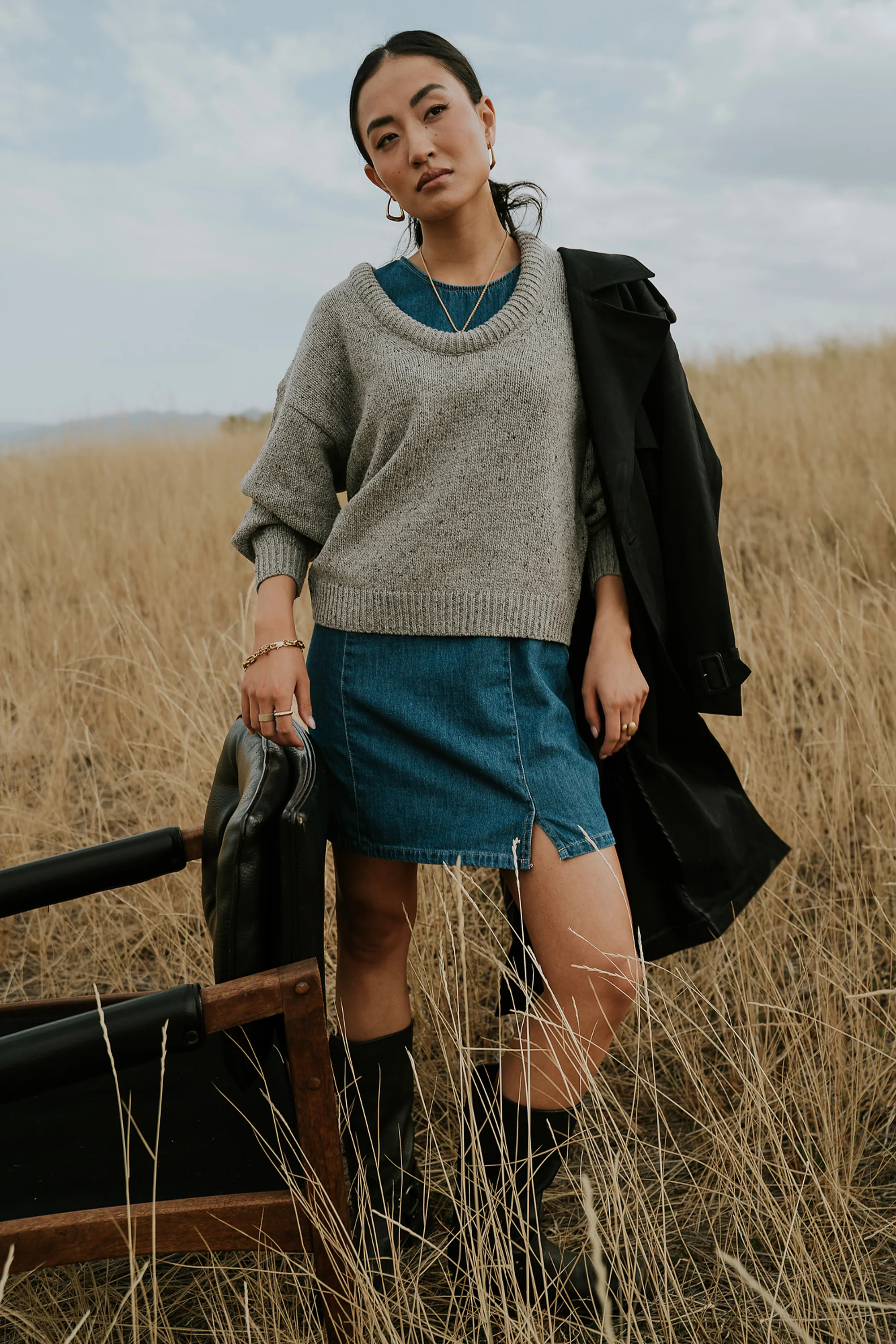 Fern Relaxed Sweater in Grey | Böhme US