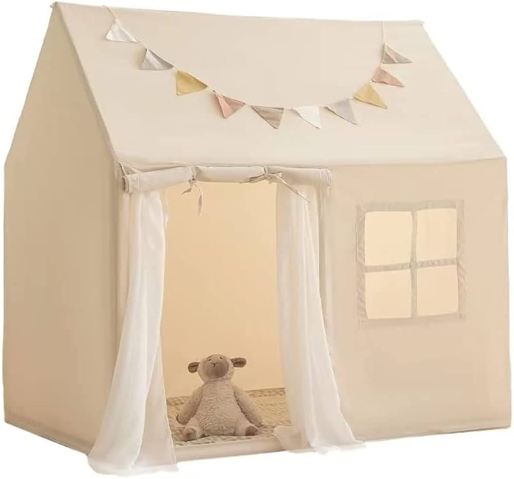 RongFa Playhouse Play Tent for Kids-Portable Children Play Tent Indoor Outdoor (Natural House+Mat... | Amazon (US)