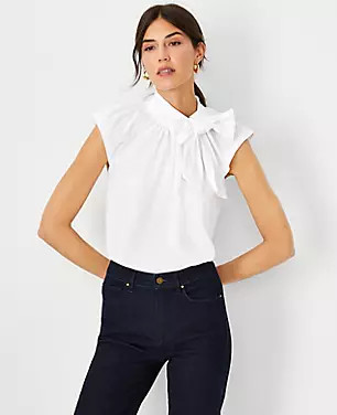 Tie Mock Neck Top | Ann Taylor (US)
