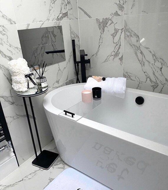 Modern Transparent Clear Plexiglass Acrylic Bath Tray With Handles Bath Tub Storage Caddy Bath Ra... | Etsy (US)