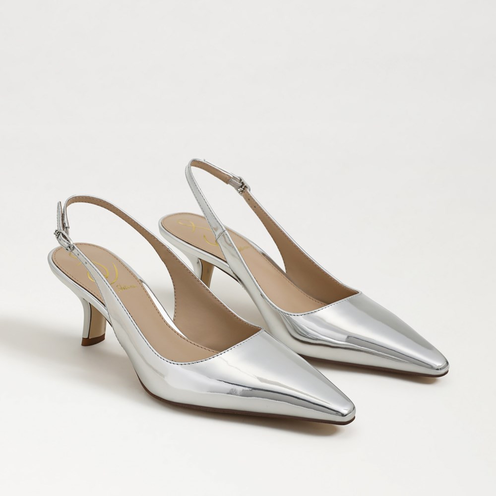Sam Edelman Bianka Slingback Pump Soft Silver 6.5 | Sam Edelman CA