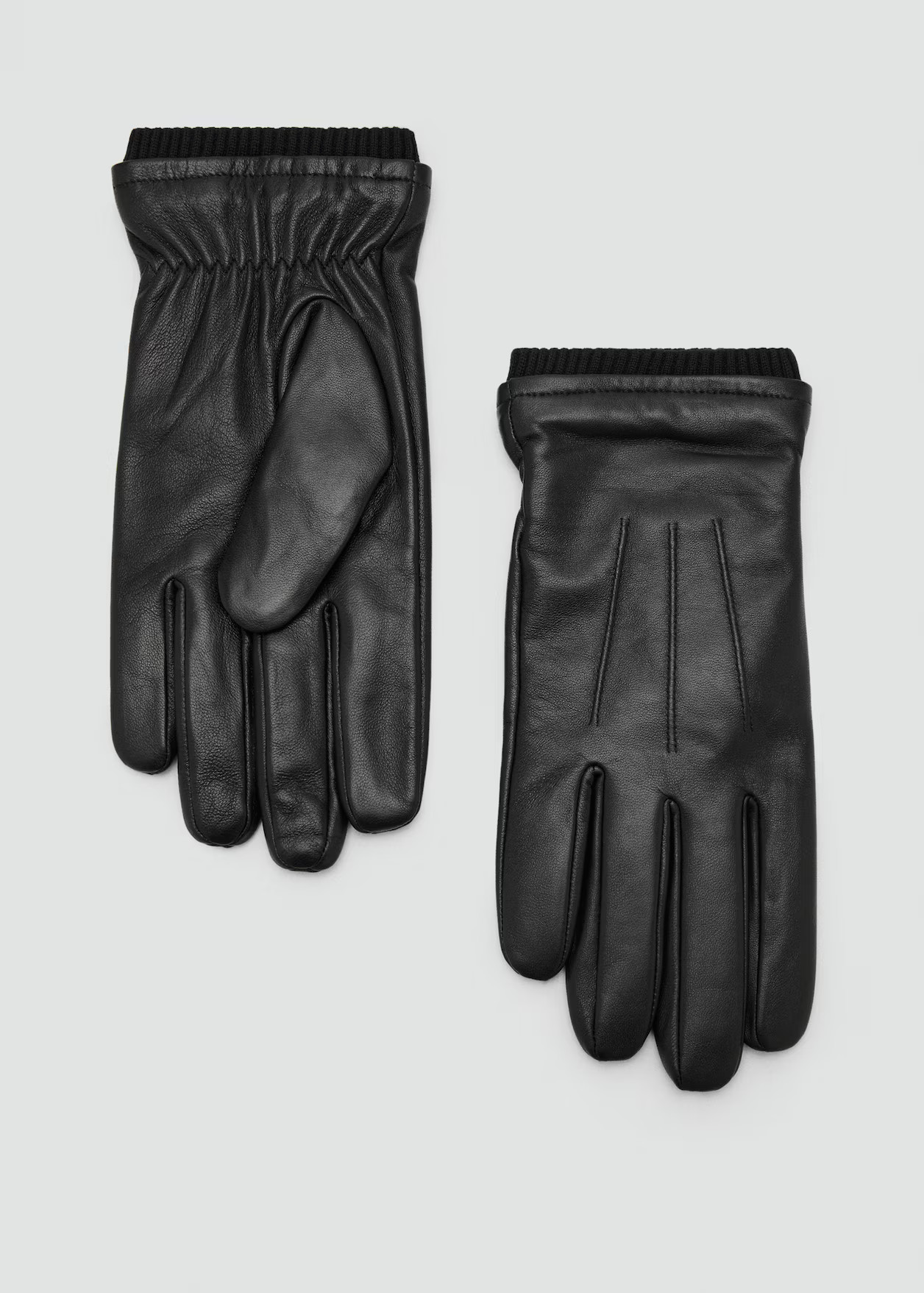 Handschuhe aus 100 % Leder mit gerafftem Detail | Mango EU