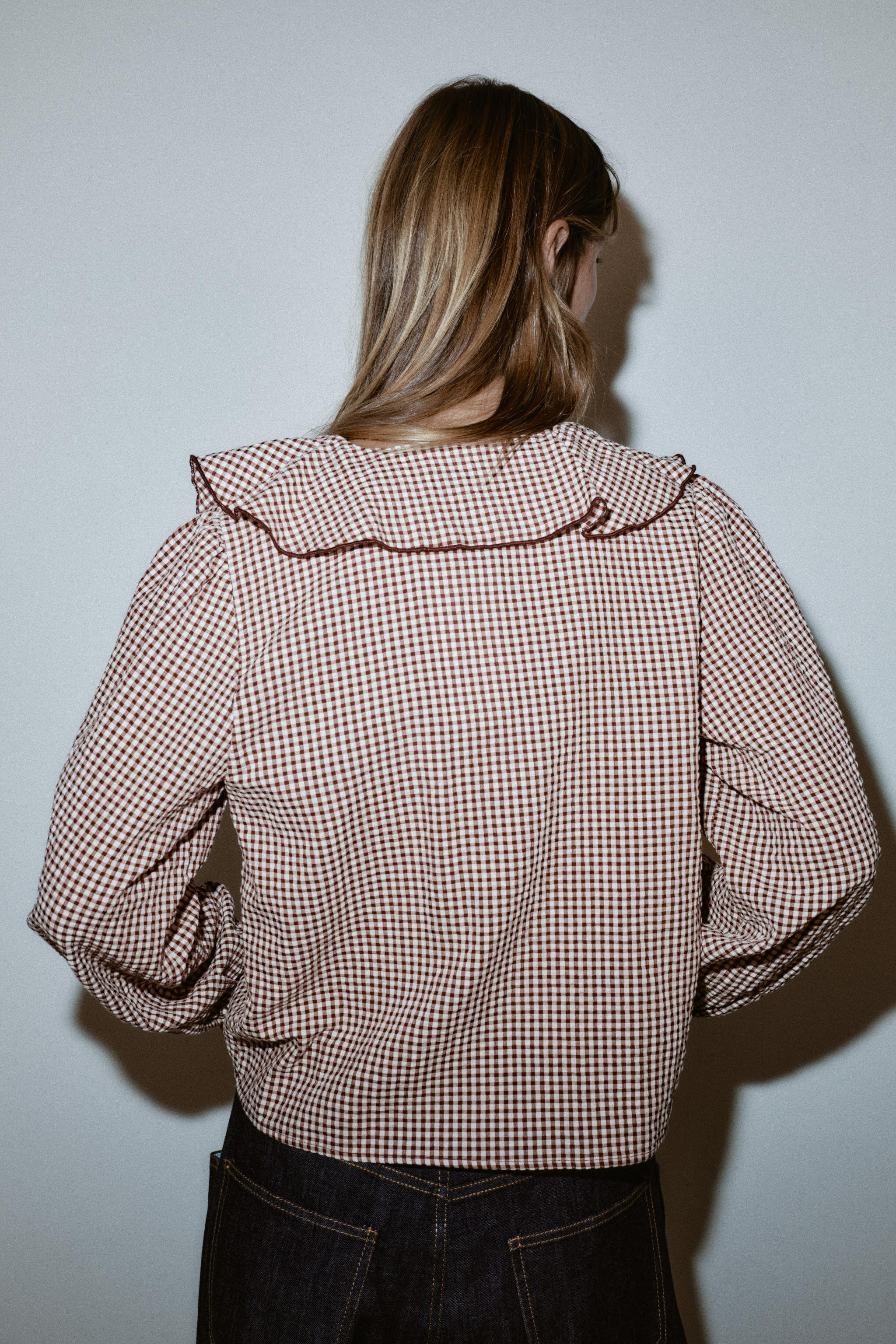 RUFFLED GINGHAM BLOUSE | Zara UK