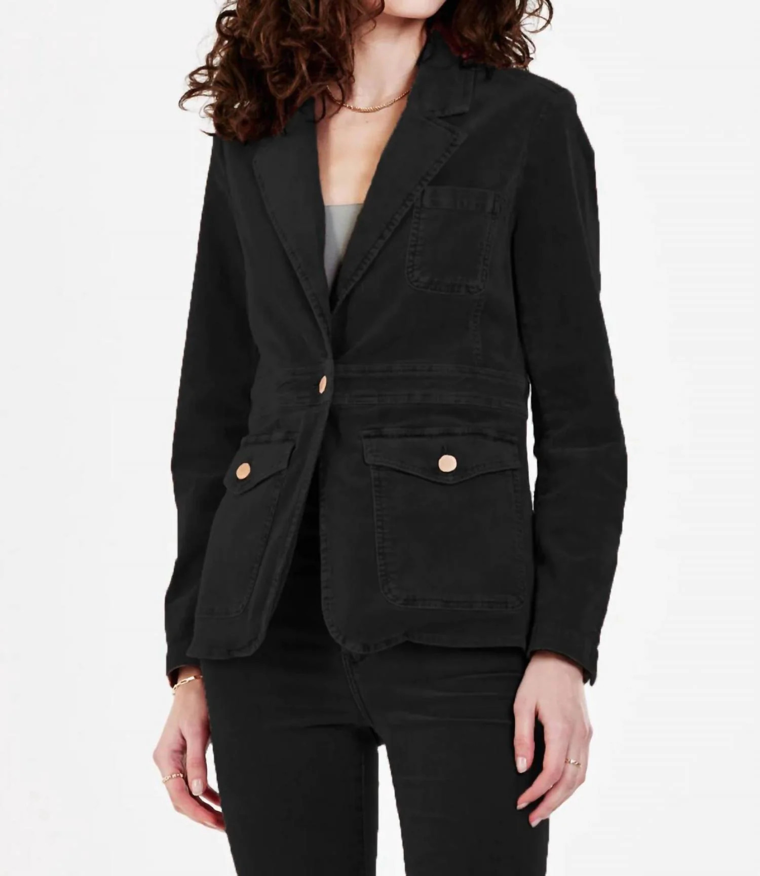 Baby Cord Blazer Jacket In Black | Shop Simon