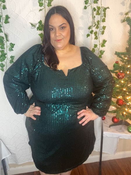 Feeling ready for any Holiday party in this stunning dress from Bloomchic! It fits so comfortably and I love how sparkly it is! #plussize #Bloomchic #Holidayoutfit #Christmasdress 

#LTKSeasonal #LTKHoliday #LTKplussize