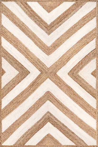 Natural Jute Converging Chevron 7' 6" x 9' 6" Area Rug | Rugs USA