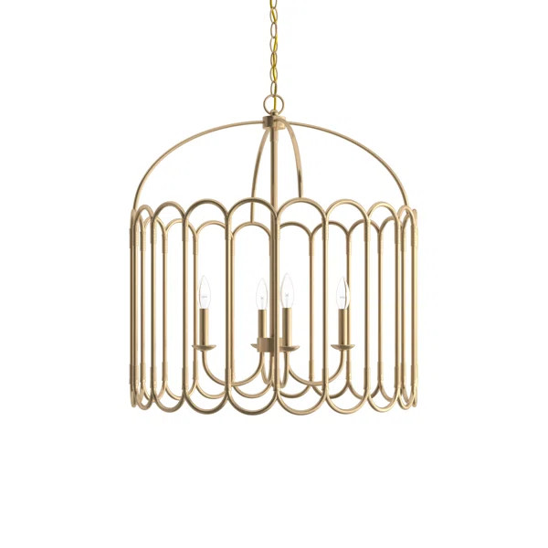 4 Light Metal Dimmable Geometric Chandelier | Birch Lane