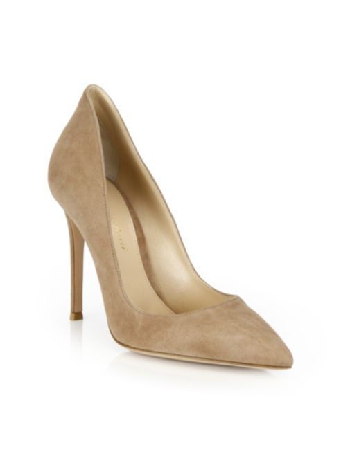 Gianvito Rossi - Ellipsis High-Back Suede Point Toe Pumps | Saks Fifth Avenue