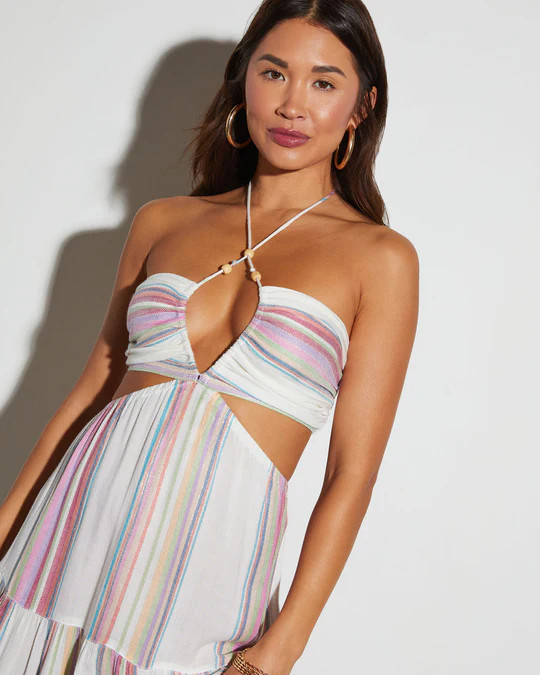 Nalani Halter Striped Maxi Dress | VICI