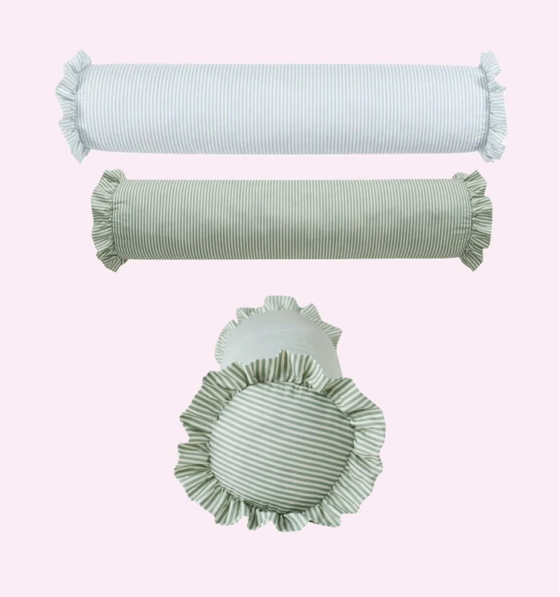 Ruffle bolster pillows 