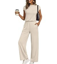 LILLUSORY Jumpsuits for Women Dressy Summer Jumpsuit 2026 Mock Neck Tops High Waist Wide Leg Pant... | Amazon (US)