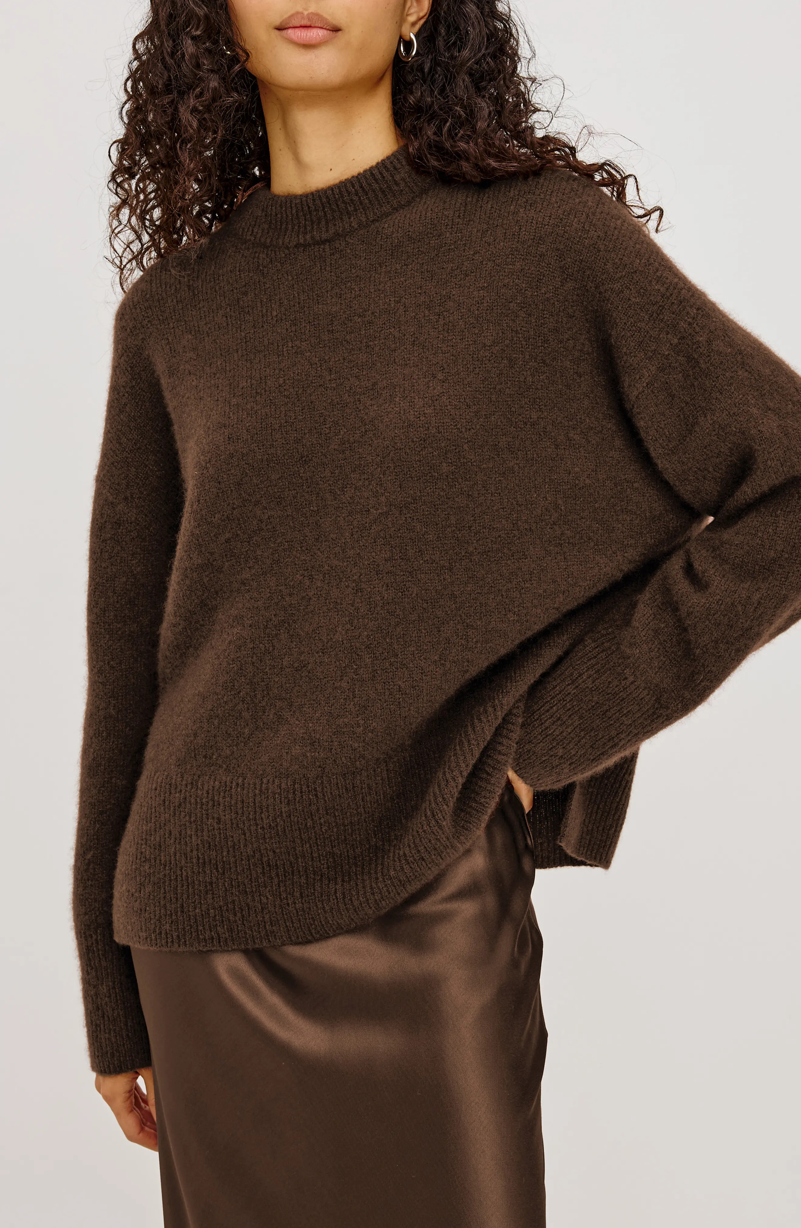 Rails Miranda Cashmere & Silk Sweater in Chocolate at Nordstrom, Size X-Large | Nordstrom