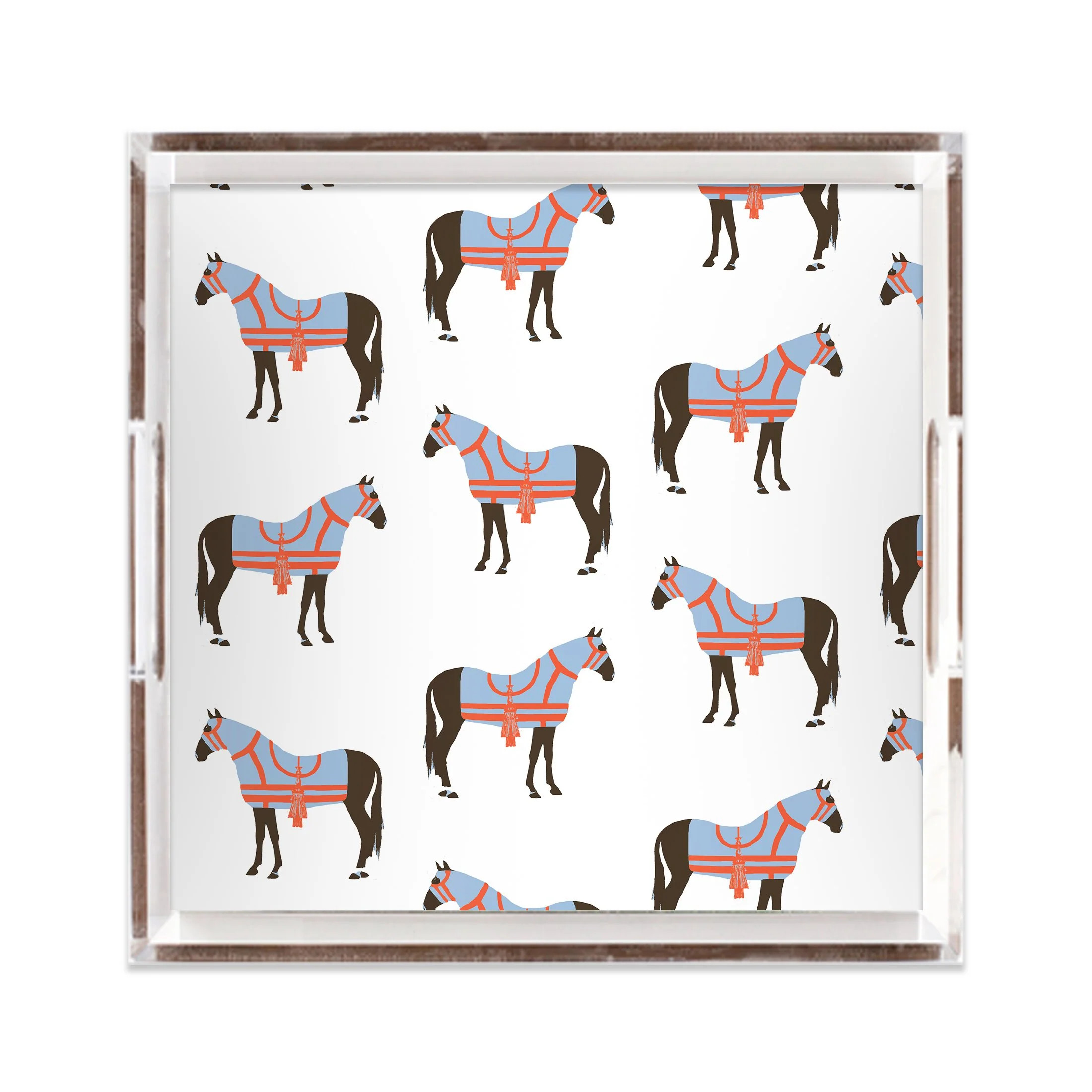 Horse & Tassel Lucite Tray | Katie Kime Inc