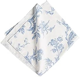 C&F Home Bleighton Blue Toile Napkin Set of 6 Cotton Elegant Blue & White Floral Machine Washable... | Amazon (US)