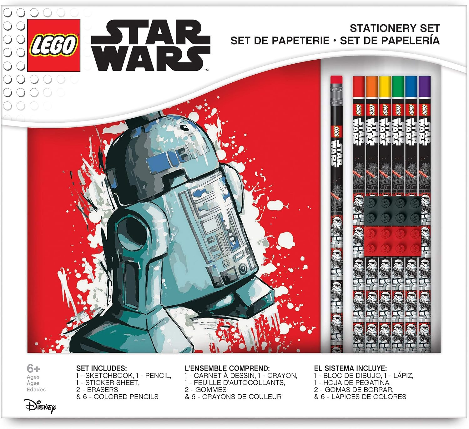Lego Star Wars Deluxe Drawing Gift Set with a Sketchbook, Erasers, Stickers, Colored Pencils, and... | Amazon (US)