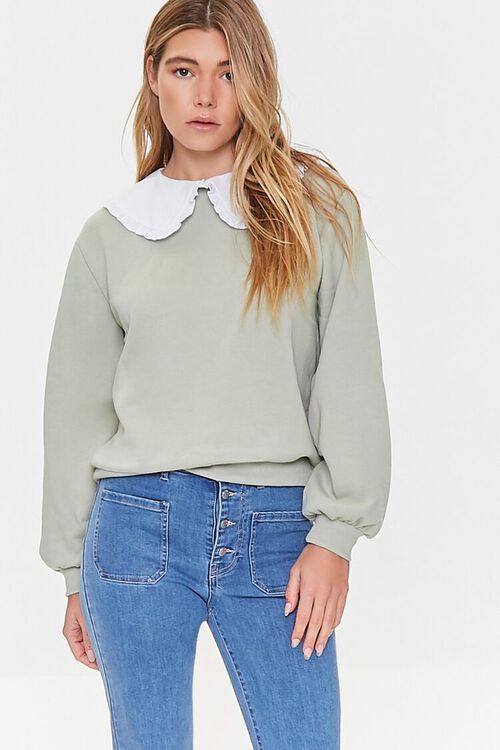 French Terry Ruffled Collar Pullover | Forever 21 (US)
