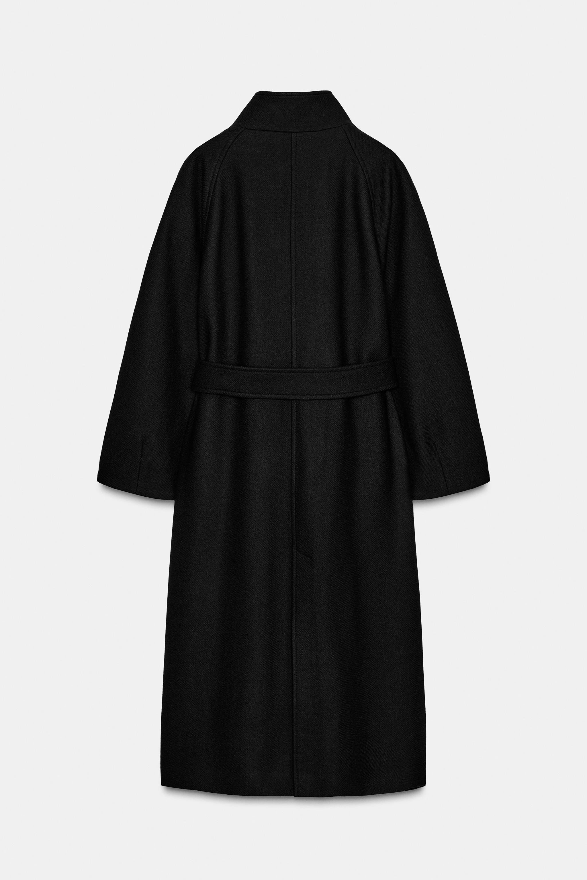 LONG WOOL COAT WITH HIGH NECK | Zara Canada