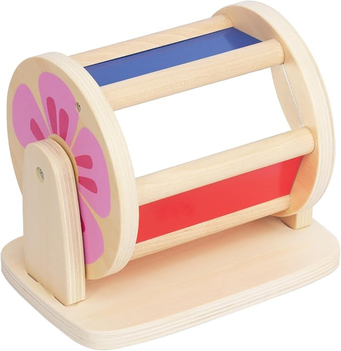 Rainbow Drum Floor Mirror Birthday Gift Toys for 1 2 3 Years Toddlers, Rattles When Spun | Amazon (US)
