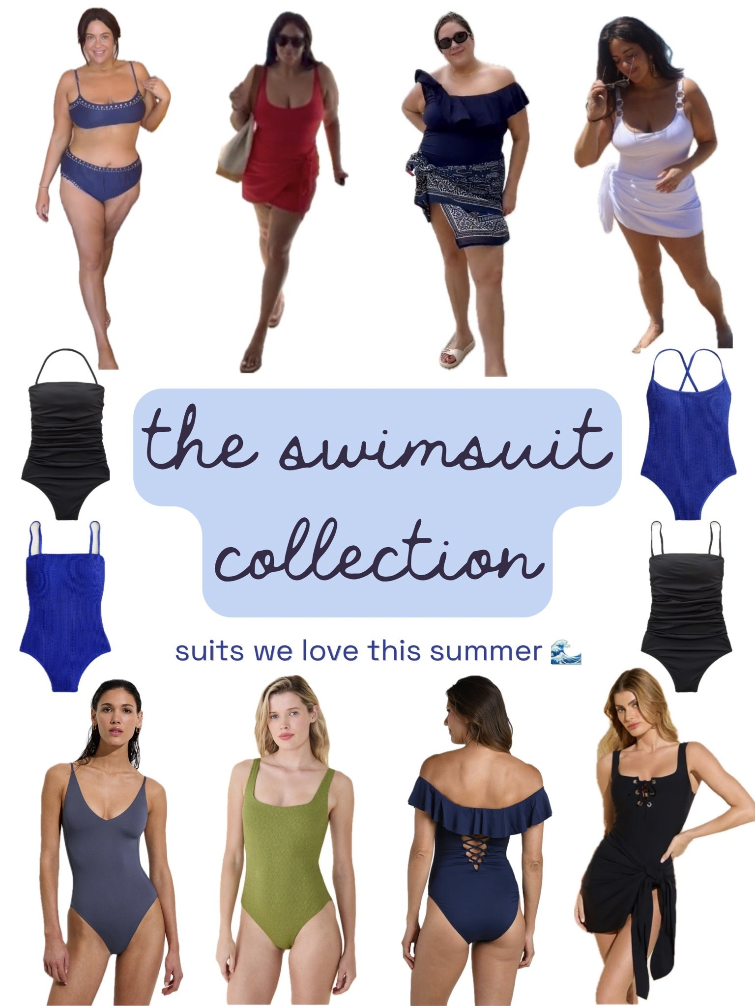 We present to you: A roundup of some of our favorite swimsuits this summer!

Some GREAT deals within this post:
- Several of J.Crew’s swimsuits are 50% off, including the Gemma and Sydney one-pieces tagged here.
- Amazon Prime Deal: The La Blanca off-shoulder ruffled one-piece with the cute lace-up back detailing is 55% off! This is one of Sarah’s absolute favorite suits.

All of these suits are super-flattering. For sculpting and tummy control, we ESPECIALLY recommend the sculpting swimsuits by Stylest & TA3. They’re pricier than the J.Crew and Amazon suits, but with that price tag, get ready to be SNATCHED. 🔥 And all of the one-pieces we chose are comfortable first and foremost, have good coverage, and provide smoothing and support where it counts.

Shop the swimsuit edit here, and you can check out our Swimsuits Product Collection for even more!

#LTKSwim #LTKMidsize #LTKSaleAlert