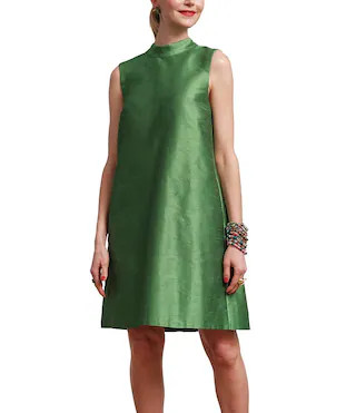 FRANCES VALENTINE Diplomat Dupioni Mock Neck Sleeveless Dress | Dillard's | Dillard's