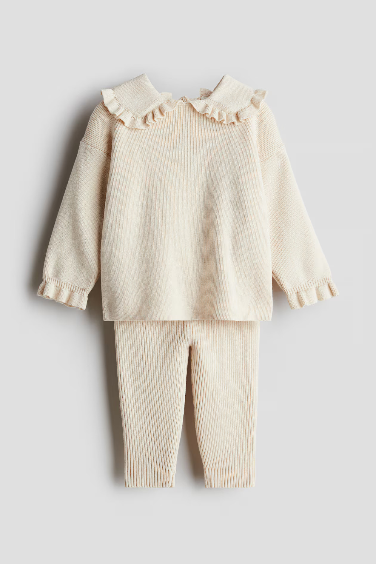 2-piece Rib-Knit Cotton Set - White - Kids | H&M US | H&M (US + CA)