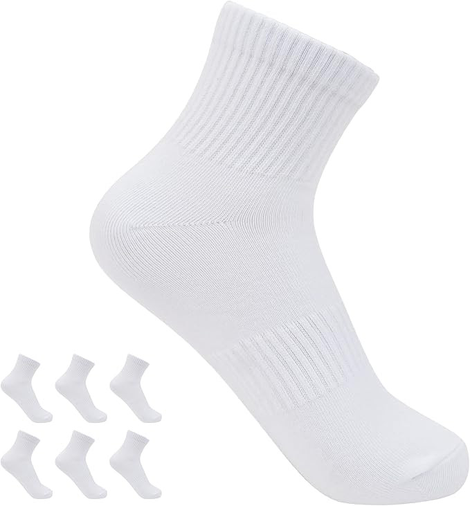 MEETREE Mini Crew Socks for Men or Women 6-pairs, Soft Cotton Elastic Low Calf Quarter Socks for ... | Amazon (US)