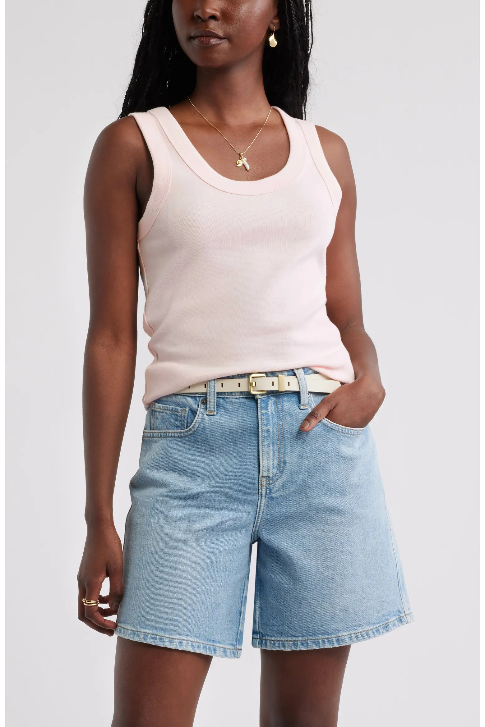 Scoop Neck Rib Cotton Tank (Women) | Nordstrom | Nordstrom