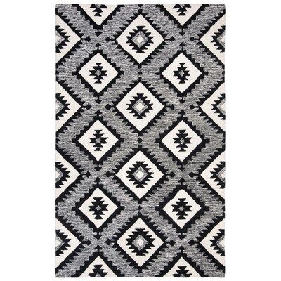 Safavieh Aspen Arbon 8 x 10 Wool Charcoal/Black Indoor Abstract Southwestern Area Rug Lowes.com | Lowe's