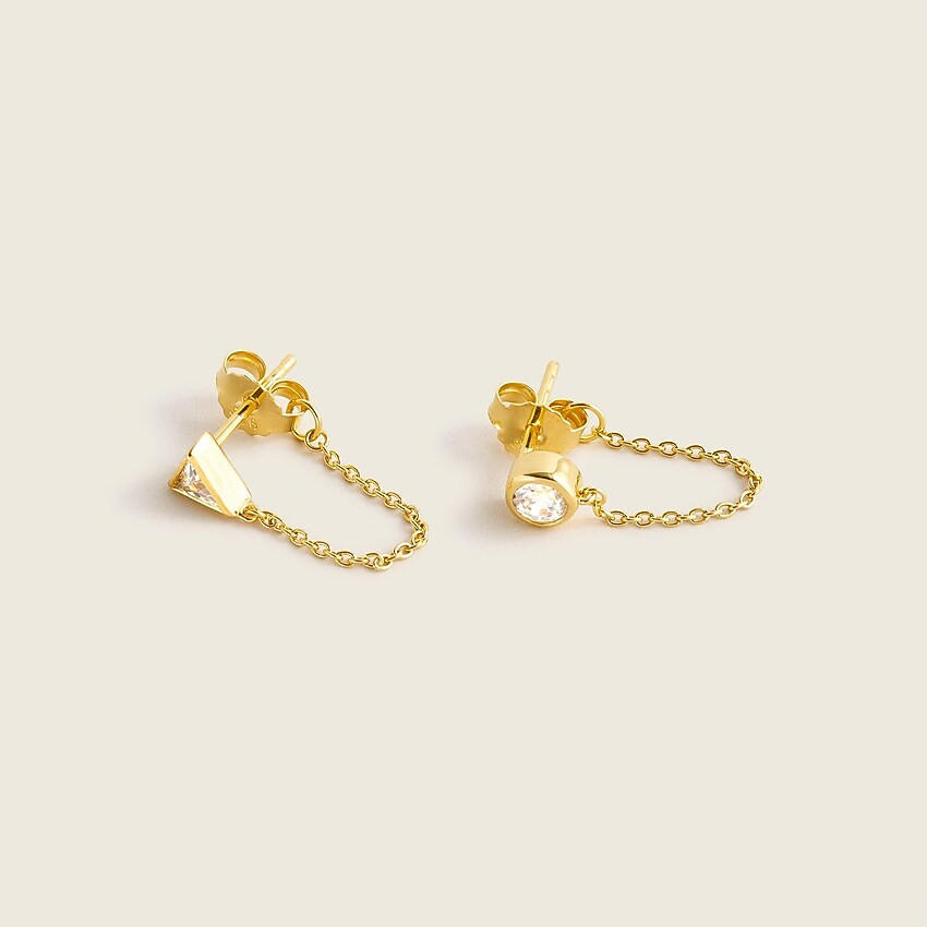 Demi-fine 14k gold-plated mismatch earrings | J. Crew US