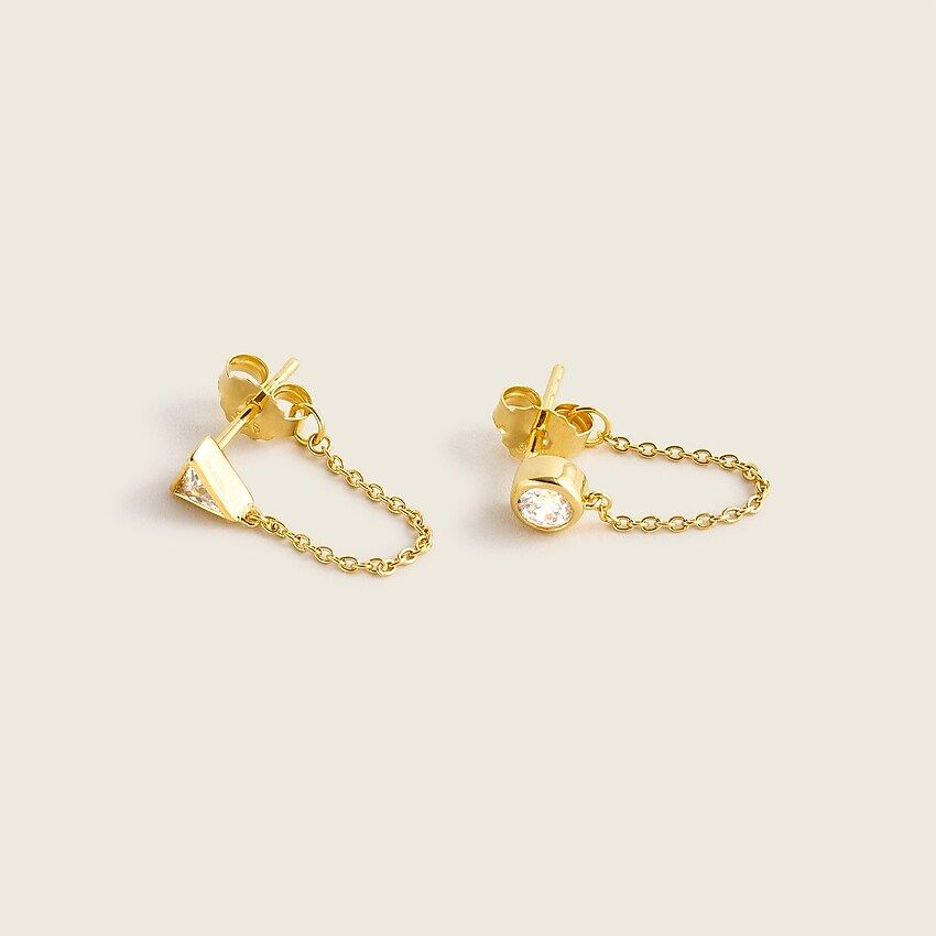 Demi-fine 14k gold-plated mismatch earrings | J.Crew US