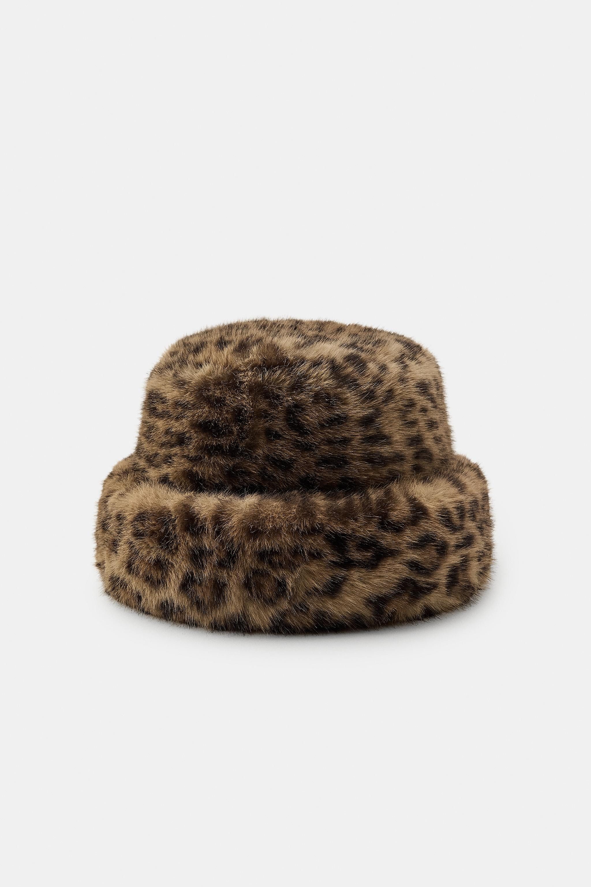 FAUX FUR ANIMAL PRINT HAT | Zara US