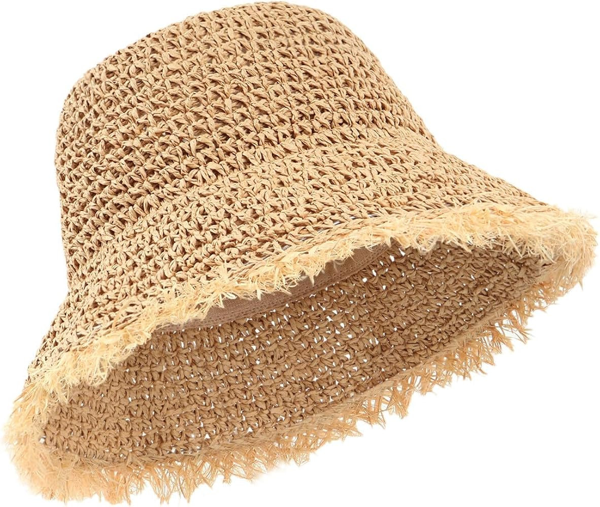 Zylioo XXL Oversize Straw Bucket Hats,Large Summer Travel Hats,Shapeable Wide Brim UPF 50 Beach S... | Amazon (US)