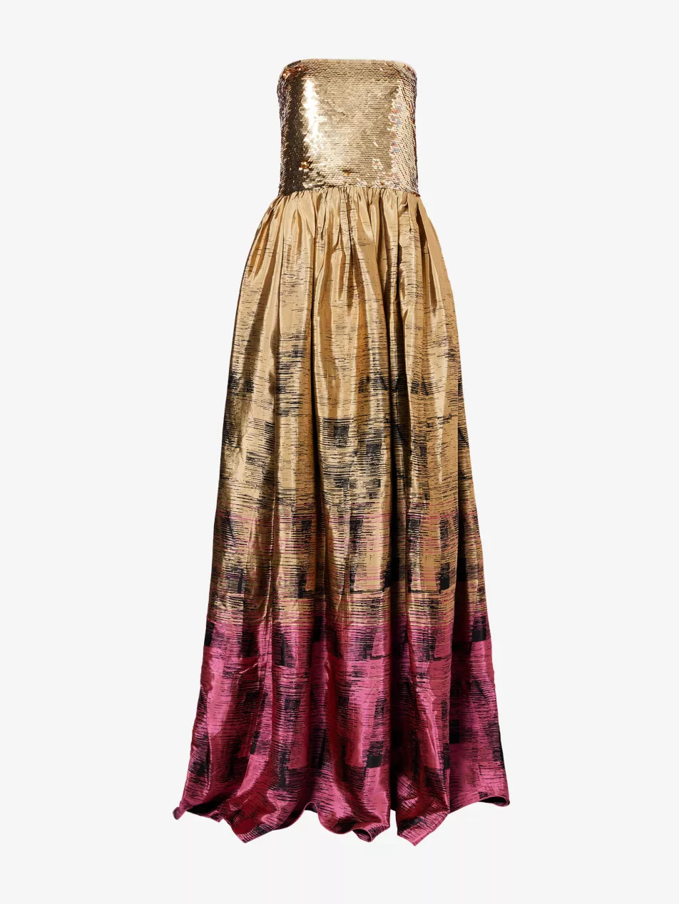 Flowy Sequins Woven Maxi Dress | Selfridges