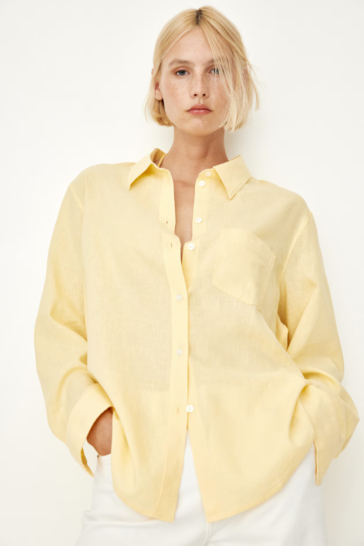 LINEN-BLEND SHIRT | H&M (UK, MY, IN, SG, PH, TW, HK)