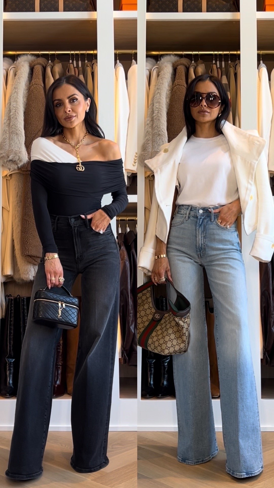 Date night or lunch meeting? I styled my favorite Mother Hustler Roller Sneak jeans in two different washes to show how versatile they are. One look feels sleek and a little dressier with a Zara off the shoulder top, while the other is a polished daytime outfit with an Aritzia cinched waist tee and cropped Zara jacket.

Mother Hustler Roller Sneak jeans wearing a 24, runs TTS.
Zara Top - size XS
Aritzia Top - size XS
Zara Jacket - Size XS 

miamiamine mother hustler roller sneak jeans date night outfit ideas lunch meeting outfit chic denim outfits zara off shoulder top aritzia cinched waist tee zara cropped jacket elevated everyday style polished casual outfits spring outfit inspiration



#LTKOver40 #LTKPetite #LTKootd