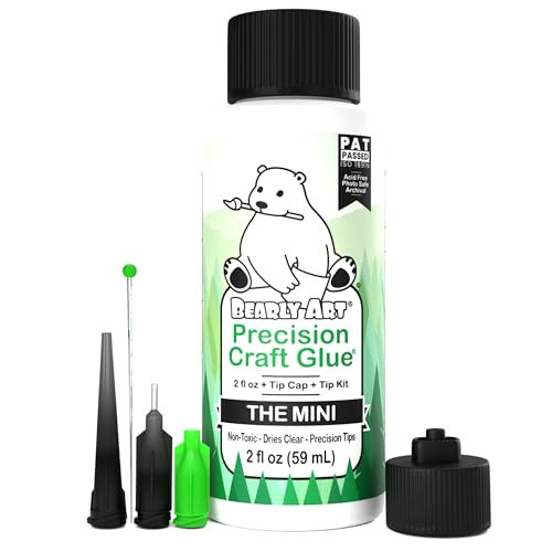 Bearly Art Precision Craft Glue - The Mini - 2fl oz with Tip Kit - Acid Free Archival - Strong Hold Adhesive - Ideal for Fine Paper Crafting Scrapbooking and Card Making - Made in USA | Amazon (US)