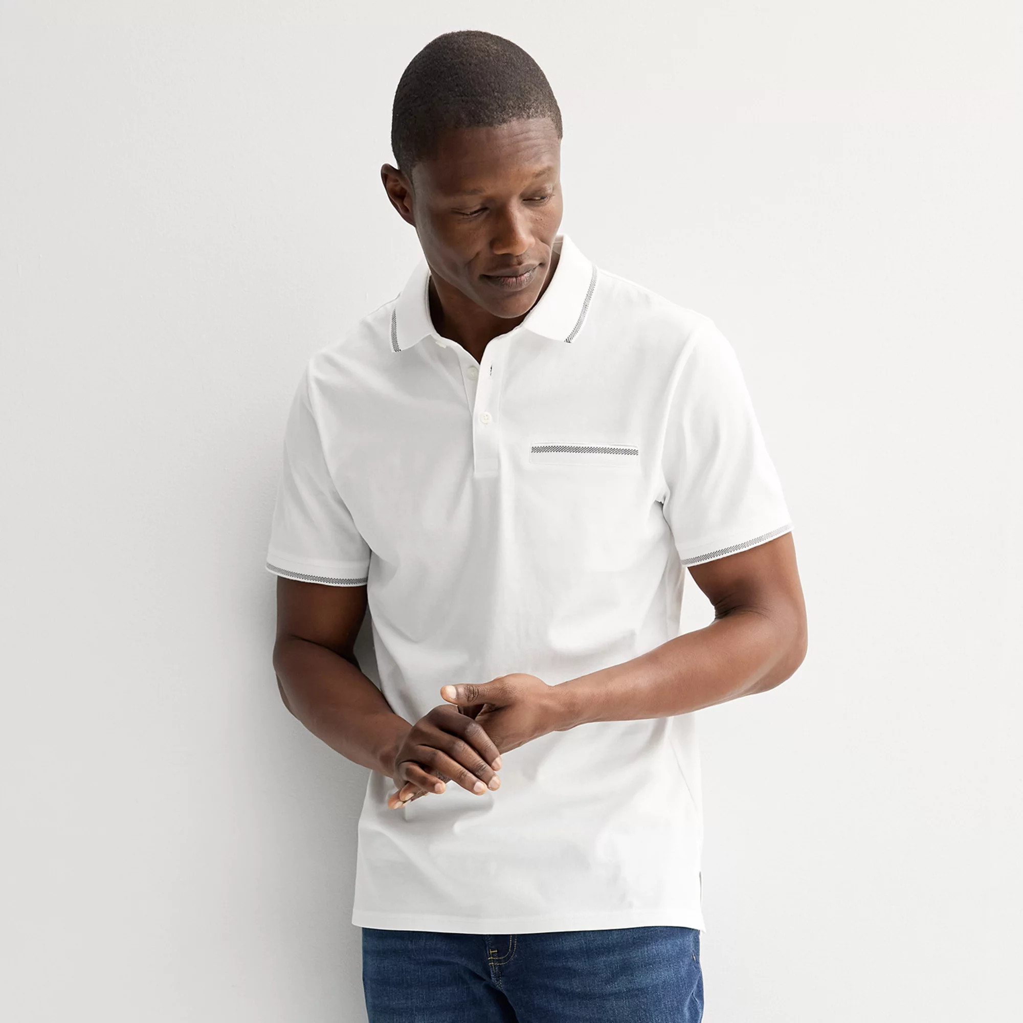 Men's Apt. 9® Short Sleeve Tipped Polo | Kohl's