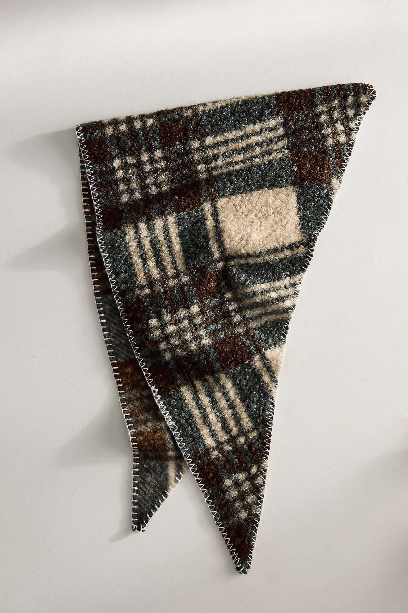 Plaid Sherpa Triangle Scarf | Anthropologie (US)