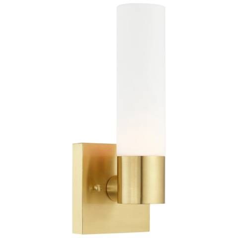Aero 11 1/4" High Satin Brass Metal ADA Wall Sconce - #979J5 | Lamps Plus | Lamps Plus