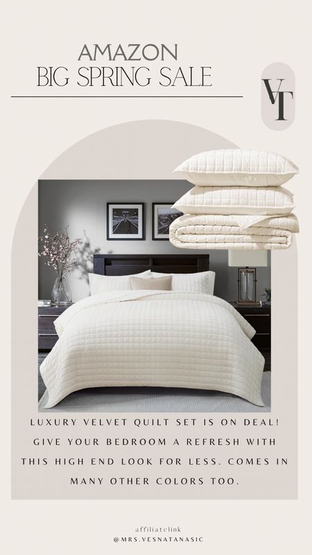 Luxury velvet quilt from Amazon! If you have been wanting a high end look for less, these are it! I love the luxurious feel! 

Amazon home, Amazon find, Amazon bedding, Amazon, bedding, bedroom, 

#LTKsalealert #LTKfindsunder100 #LTKhome