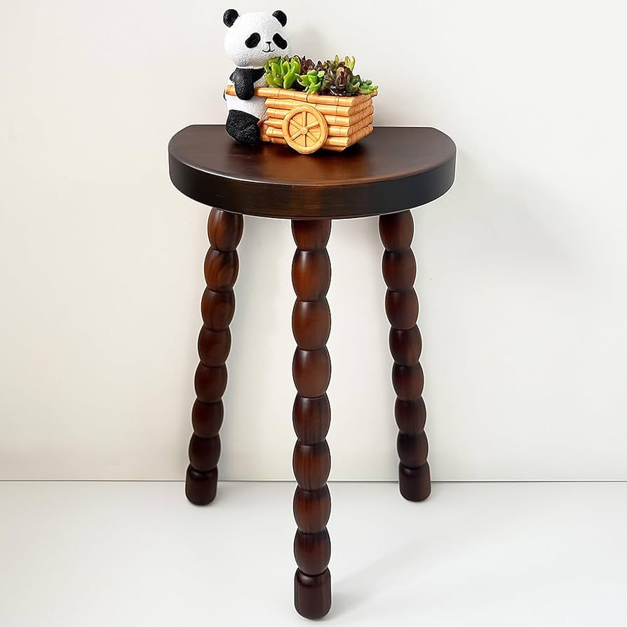 LitaEther Wooden Bobbin Side Table - Plant Stand - Half Round Table - Wooden Accent Stool- Minima... | Amazon (US)