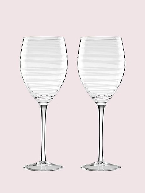 Kate Spade Charlotte Street White Wine Glass Pair, Clear | Kate Spade (US)