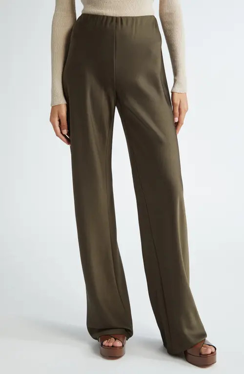 Vince Fluid High Waist Straight Leg Pants in Vine at Nordstrom, Size X-Large | Nordstrom